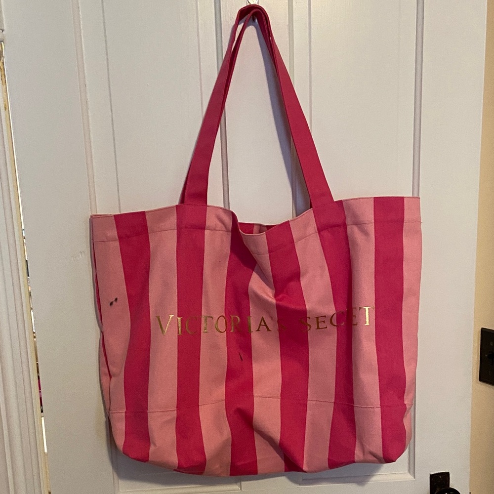 Vintage Victoria's Secret Pink Stripe Weekend Bag